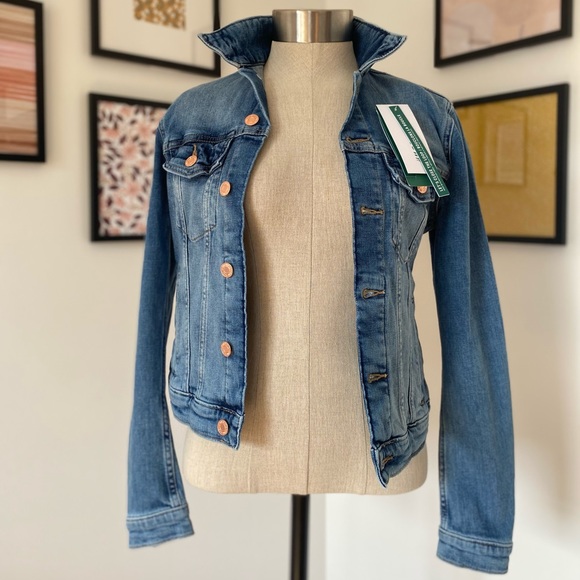 Denim Jacket With Rose Gold Buttons 